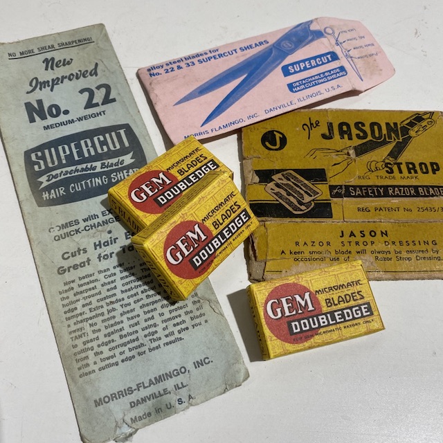 PACKAGING, Vintage Barber or Hairdressing Supplies